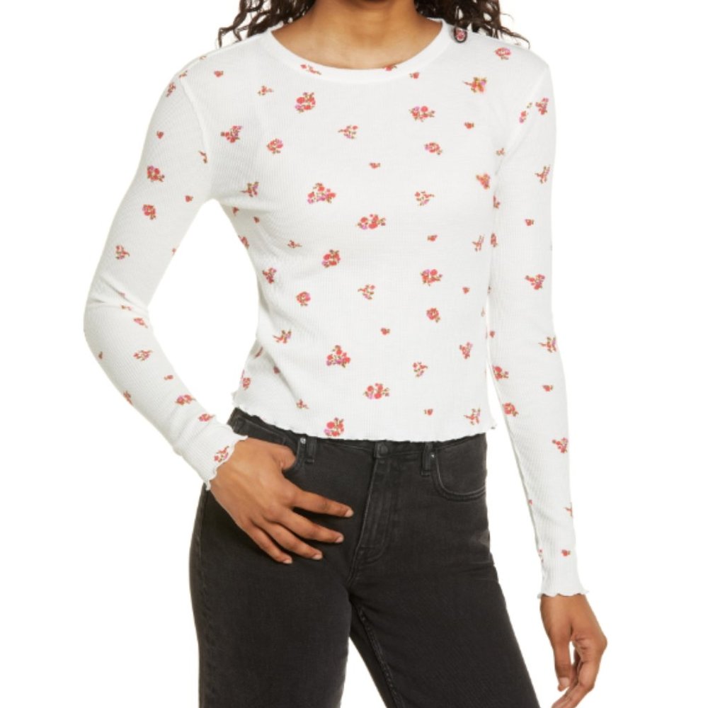 NWT Bp. Thermal Top in Ivory with Floral Print